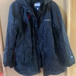 Like New Columbia Omni- Tech Breast Cancer Limited Edition Black Rain Jacket 1X